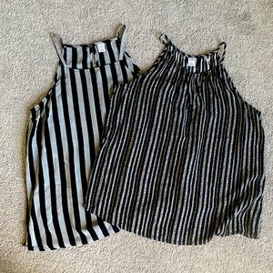 Bundle- 2 Old Navy high neck tank top blouses- black stripe
